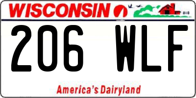 WI license plate 206WLF
