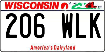 WI license plate 206WLK
