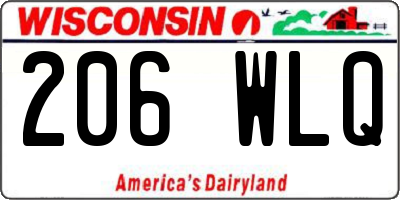 WI license plate 206WLQ