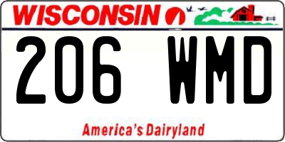 WI license plate 206WMD