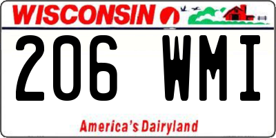 WI license plate 206WMI
