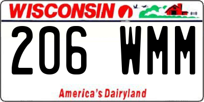 WI license plate 206WMM