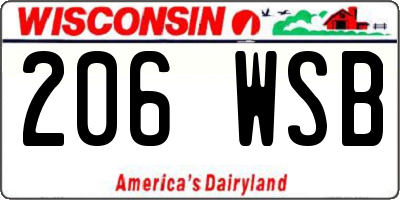WI license plate 206WSB