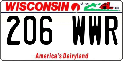 WI license plate 206WWR
