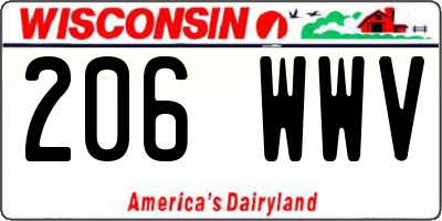 WI license plate 206WWV
