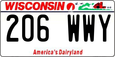 WI license plate 206WWY