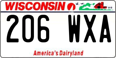 WI license plate 206WXA