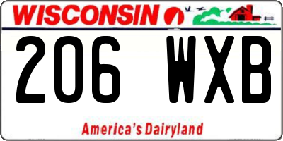WI license plate 206WXB
