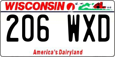 WI license plate 206WXD