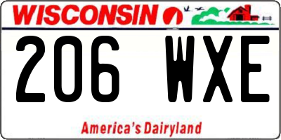 WI license plate 206WXE