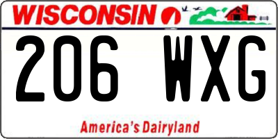 WI license plate 206WXG