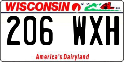 WI license plate 206WXH