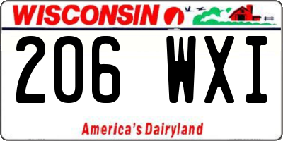 WI license plate 206WXI