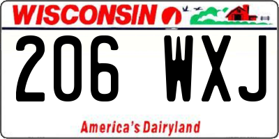 WI license plate 206WXJ