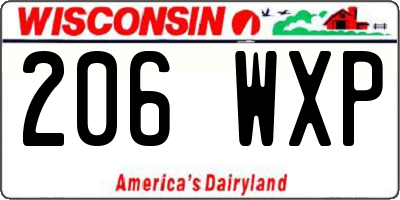 WI license plate 206WXP