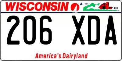 WI license plate 206XDA
