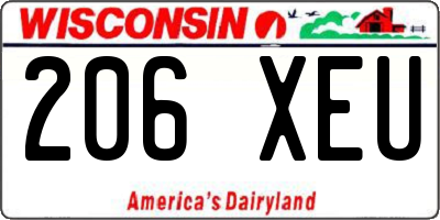 WI license plate 206XEU