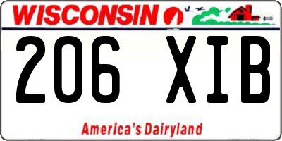 WI license plate 206XIB