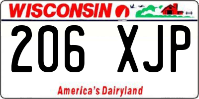 WI license plate 206XJP