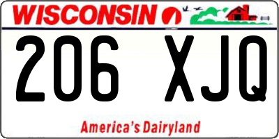 WI license plate 206XJQ