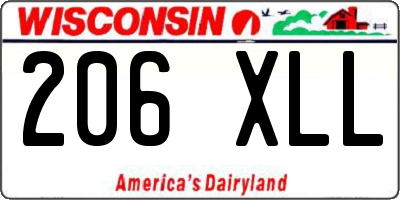 WI license plate 206XLL