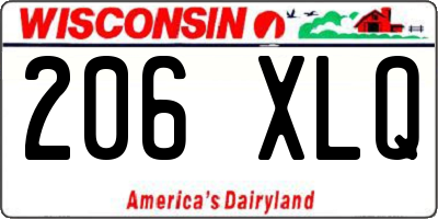 WI license plate 206XLQ