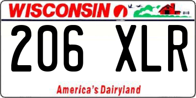 WI license plate 206XLR