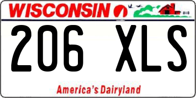 WI license plate 206XLS
