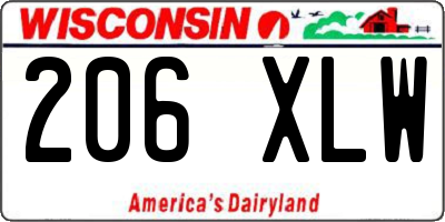 WI license plate 206XLW