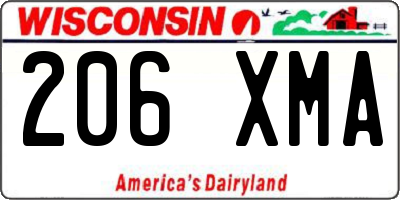 WI license plate 206XMA