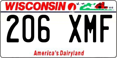 WI license plate 206XMF