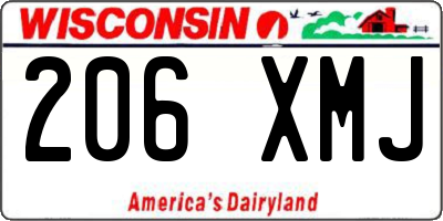 WI license plate 206XMJ