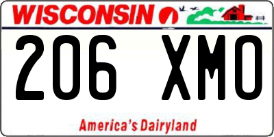 WI license plate 206XMO