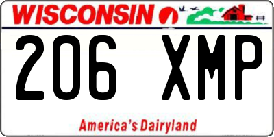 WI license plate 206XMP