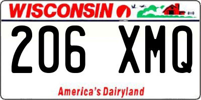 WI license plate 206XMQ