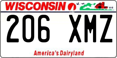WI license plate 206XMZ