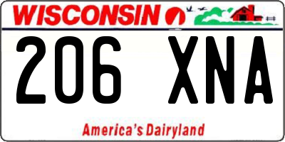 WI license plate 206XNA