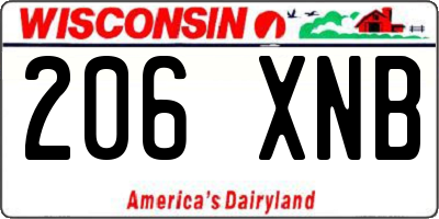 WI license plate 206XNB