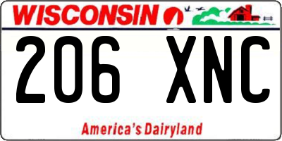 WI license plate 206XNC