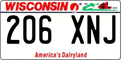 WI license plate 206XNJ