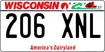 WI license plate 206XNL