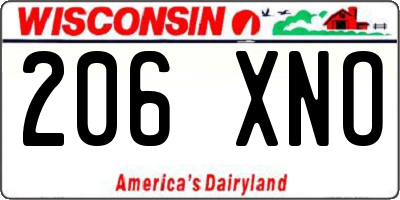 WI license plate 206XNO