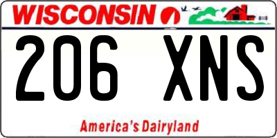WI license plate 206XNS
