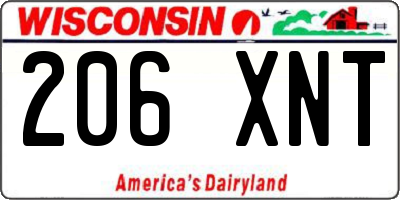 WI license plate 206XNT