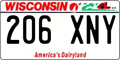 WI license plate 206XNY