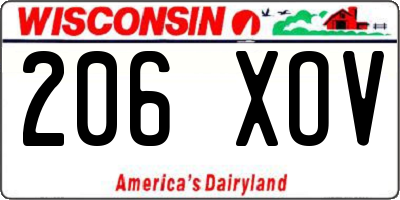 WI license plate 206XOV