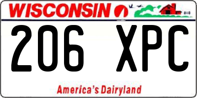 WI license plate 206XPC