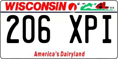 WI license plate 206XPI