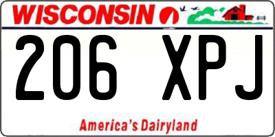 WI license plate 206XPJ