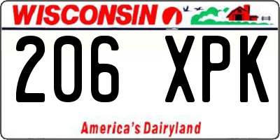 WI license plate 206XPK